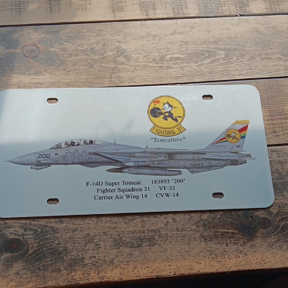 F-14D SUPER TOMCAT FIGHTER JET PLANE 12" HEAVY DUTY USA MADE METAL LICENSE PLATE